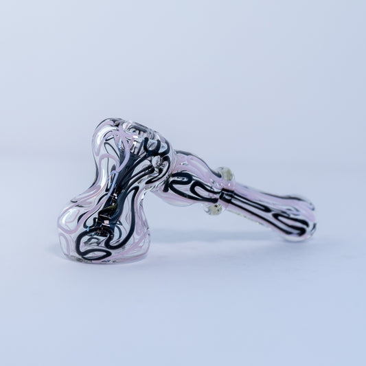 Pink/Black Striped Bubbler