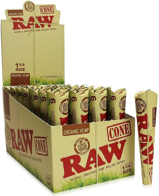 RAW Organic Hemp 1 1/4 Cones